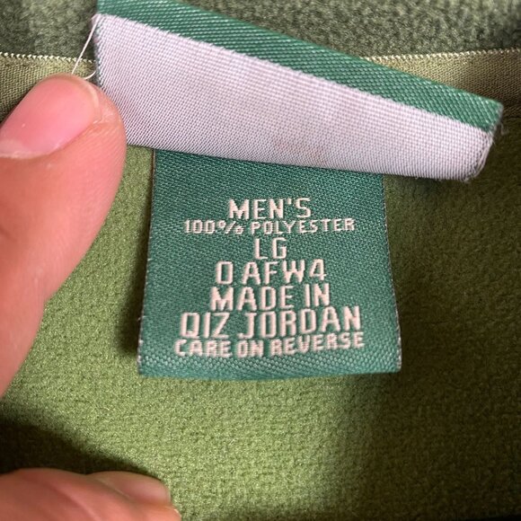 L.L. Bean Polartec Full-Zip Green Fleece Jacket With Mesh Lining Mens size LG - Picture 4 of 16